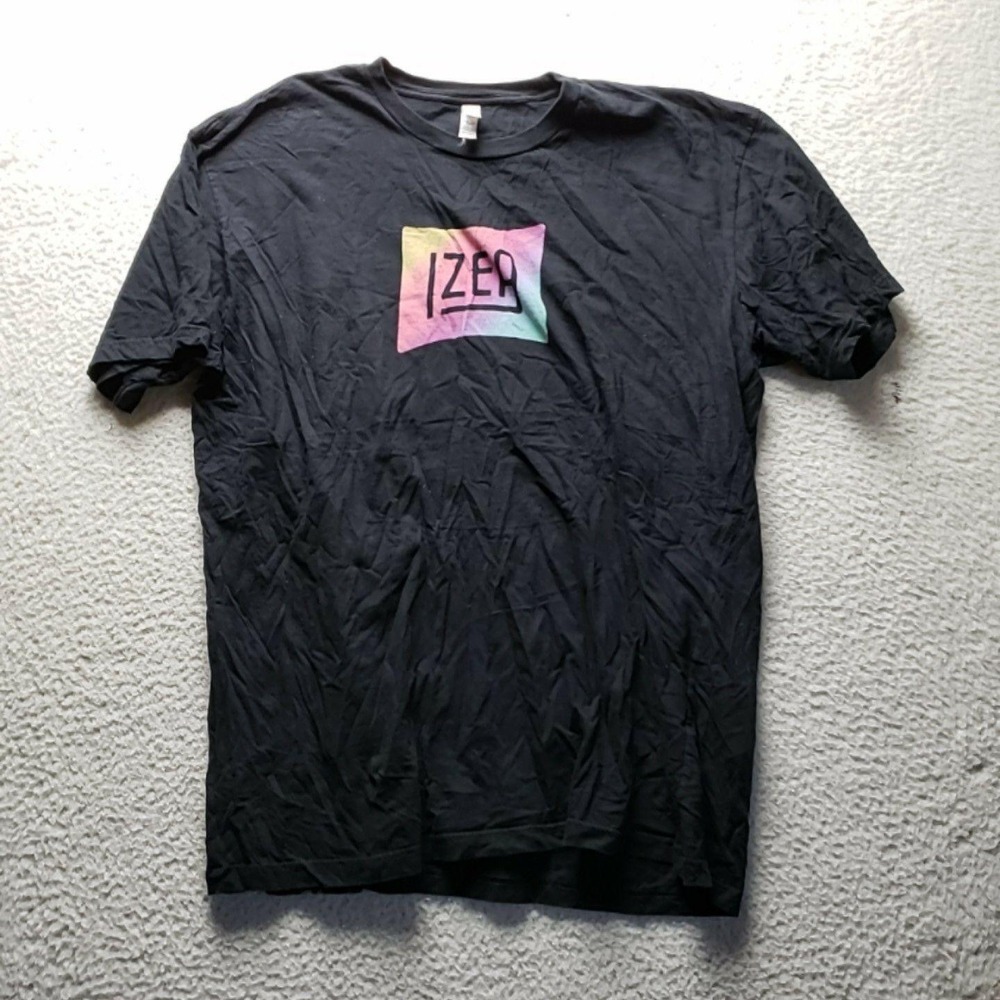 American Apparel Shirt Mens 2XL Black IZEA Logo Graphic Tee Cotton Jersey